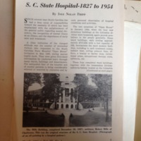 SC State Hospital- 1827 to 1954