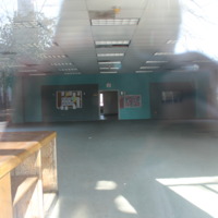 Horger Library interior, through front doors