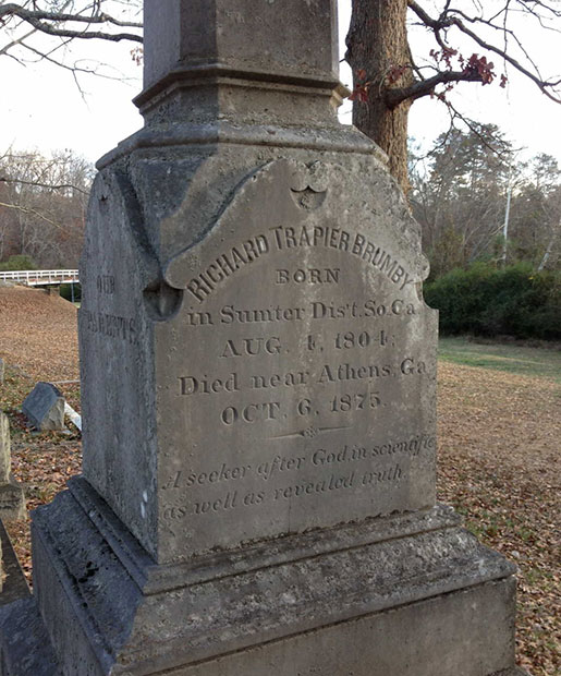 Photograph of Brumby’s tombstone, by D. Wilkerson, date unknown.