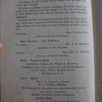 Annual Report: Dedication of Williams Reception Building