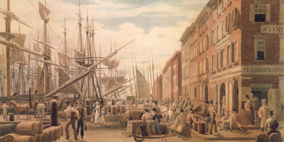 View of South Street, from Maiden Lane, New York City